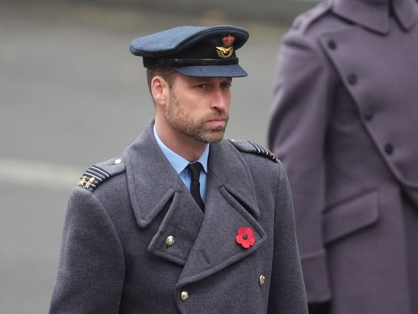 William during the Remembrance Sunday service at the Cenotaph in November (James Manning/PA)