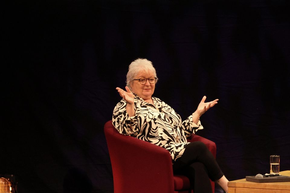 Former first minister Nicola Sturgeon chairs an event with comedian Janey Godley at the Aye Write book festival at the Royal Concert Hall, Glasgow (Robert Perry/PA)