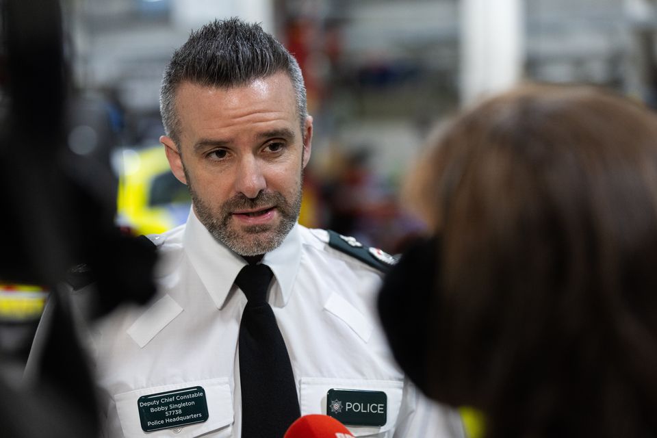 PSNI Deputy Chief Constable Bobby Singleton speaking to reporters on Wednesday. Pic: Luke Jervis/Belfast Telegraph