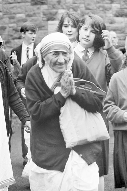 Mother Teresa on a visit to North Belfast, 1993