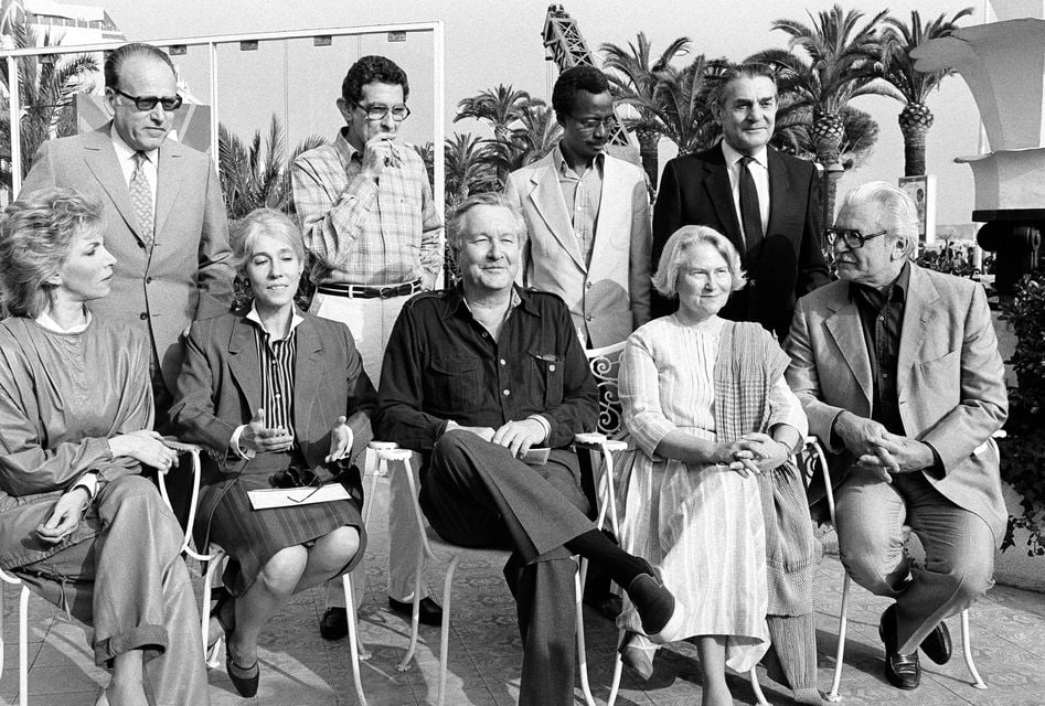 Jury members of the 36th international film festival in Cannes on May 6 1983, from left, front: Italian actress Naria Angela Melato, French film critic Yvonne Baby, American novelist William Styron, Israeli movie fan Lys Van Leer and Russian director Serge Bondartchouk. Standing, from left, are: French producer Gilbert de Goldschmidt, Egyptian director Youssef Chahine, Malian director Souleymane Cisse and French art director Henri Alekan (J Langevin/AP)