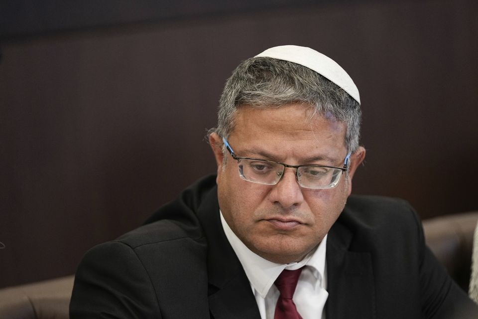 Security minister Itamar visited the contested Jerusalem hilltop compound of Al-Aqsa Mosque (Ohad Zwigenberg, Pool/AP)