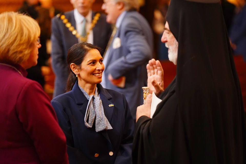 Shadow foreign secretary Dame Priti Patel was in attendance at the service (James Manning/PA)