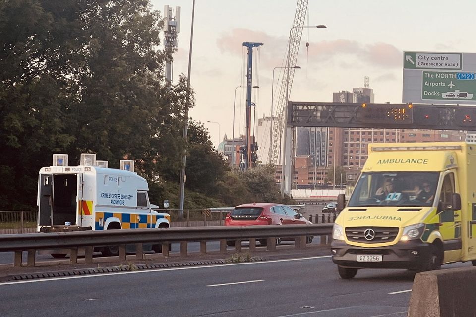 Northern Ireland traffic alerts Westlink closed in both