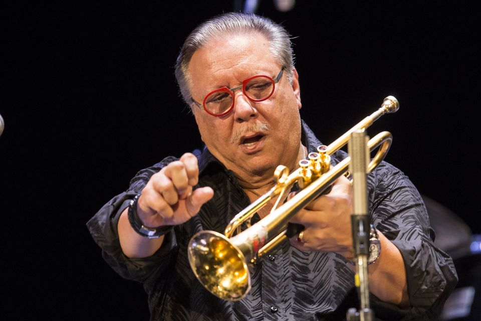 Cuban jazz player Arturo Sandoval plays during a concert in Moscow in 2017 (Alexander Zemlianichenko/AP)