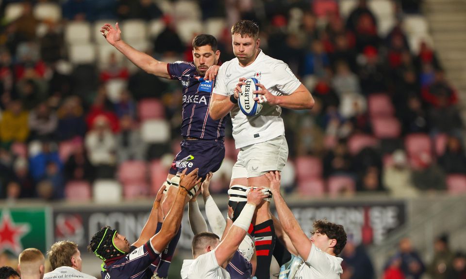 Ulster’s Iain Henderson wins a lineout during his side's clash with Bordeaux Bègles