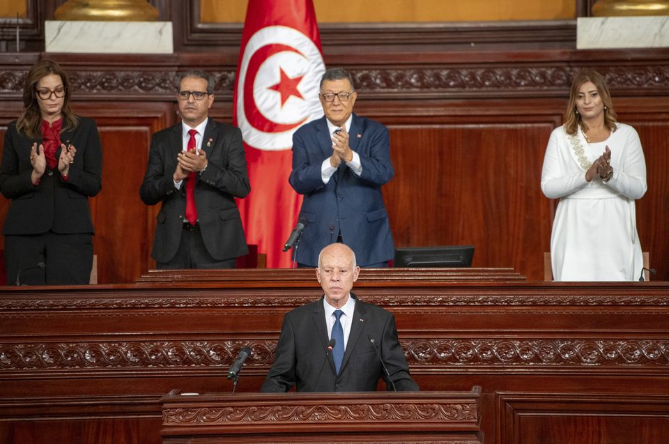 Mr Saied launched a crackdown on his opponents (Tunisian Presidency via AP)