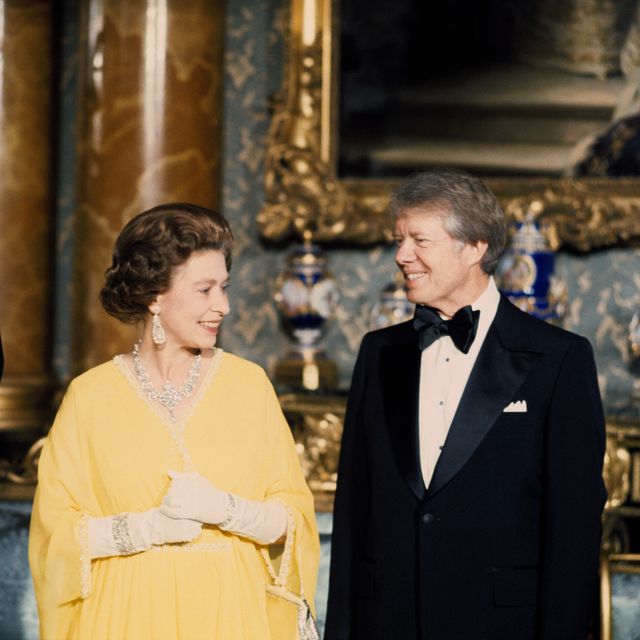 Jimmy Carter with the Queen at a State Dinner at Buckingham Palace in 1977 (PA)