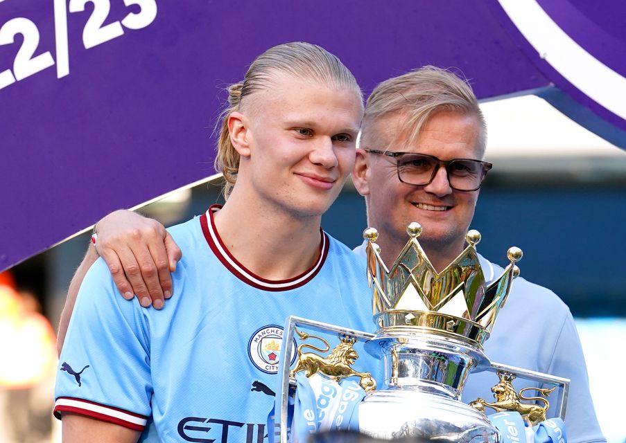 Alf-Inge Haaland, right, had stoked speculation linking his son with Real Madrid (Martin Rickett/PA)