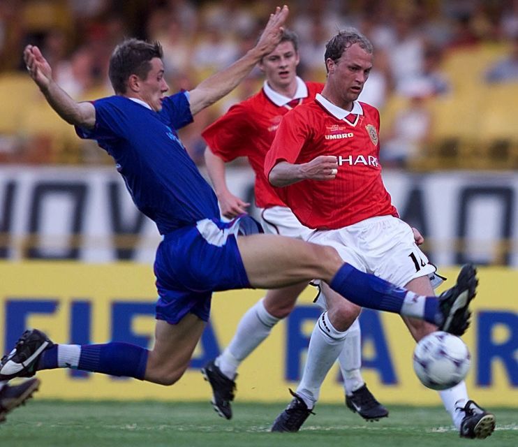 Jordi Cruyff and Ole Gunnar Solskjaer were among the Manchester United team that beat South Melbourne (Phil Noble/PA)