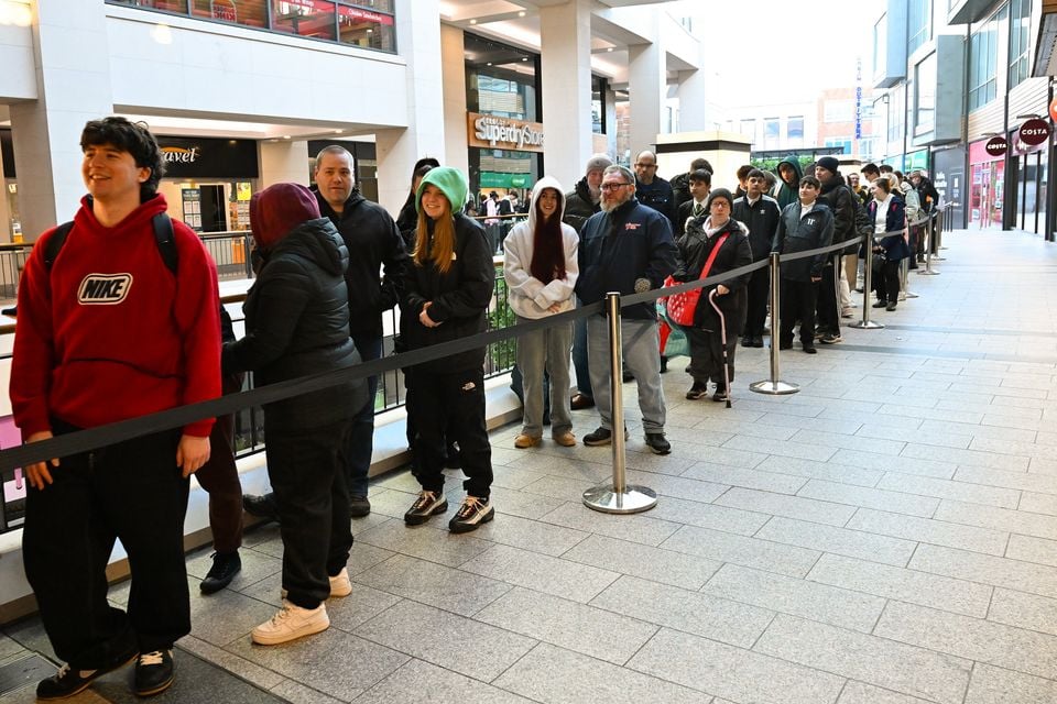 Hundreds of people turn out for  the opening of Krispy Kreme in Victoria Square Belfast (Stephen Hamilton/Press Eye)