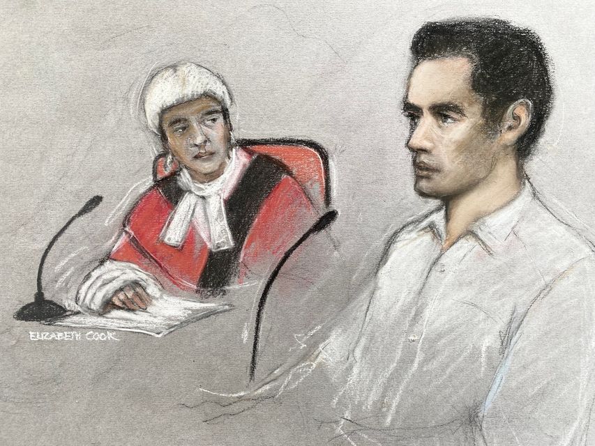 Court artist drawing of Daniel Khalife in the dock at Woolwich Crown Court (Elizabeth Cook/PA)