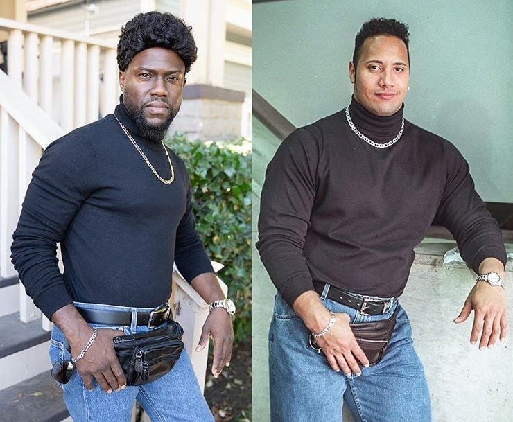 Dwayne johnson 2025 turtleneck costume