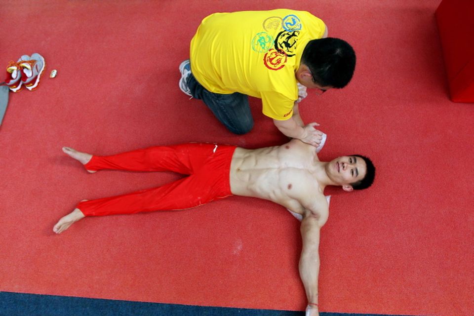 Yan Mingyong pictured at the Chinese Olympic training camp in Salto Gymnastics Club, Lisburn. The mens and ladies team will base themselves in Lisburn before they move to London to compete in the 2012 Olympic Games.
