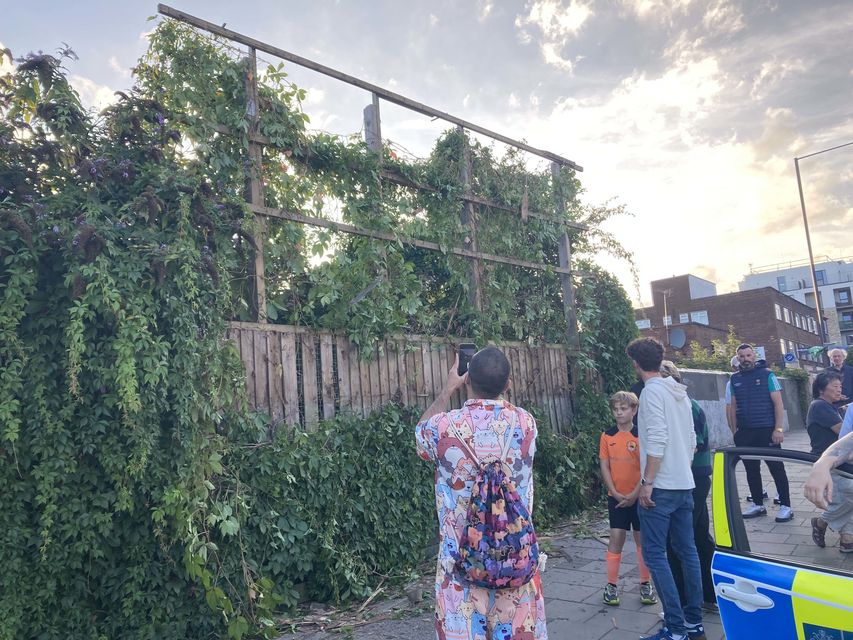 Contractors have dismantled a billboard in Cricklewood, north-west London (Jordan Reynolds/PA)