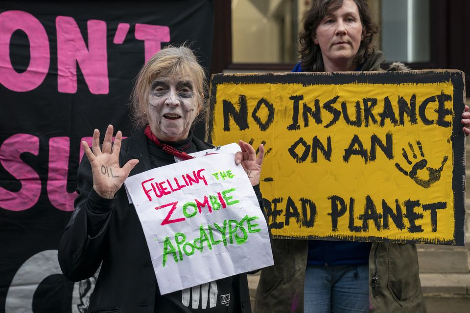 Extinction Rebellion Scotland targeted three insurance companies in Glasgow (Jane Barlow/PA)