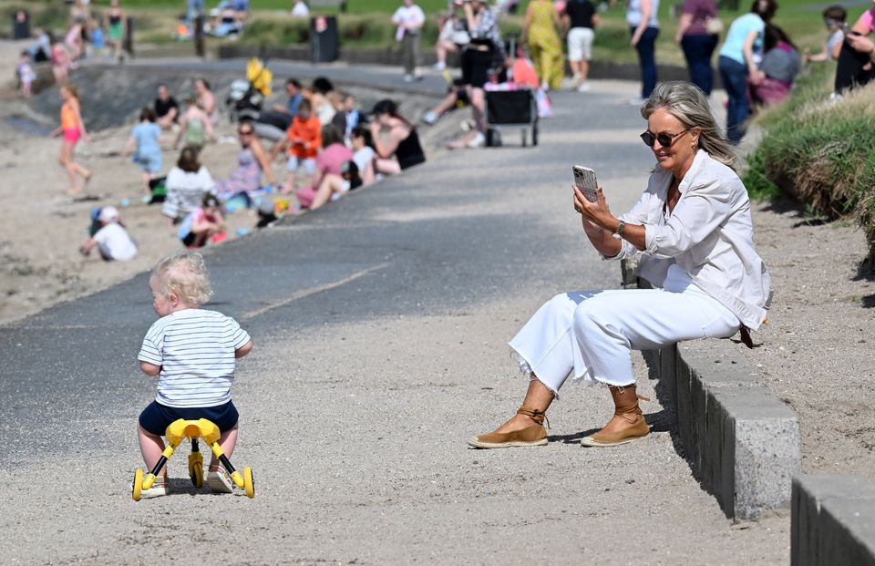 12th August  2024
A rare sunny August  day sees sun worshippers  at Seapark near Holywood 
Mandatory Credit /Stephen Hamilton
