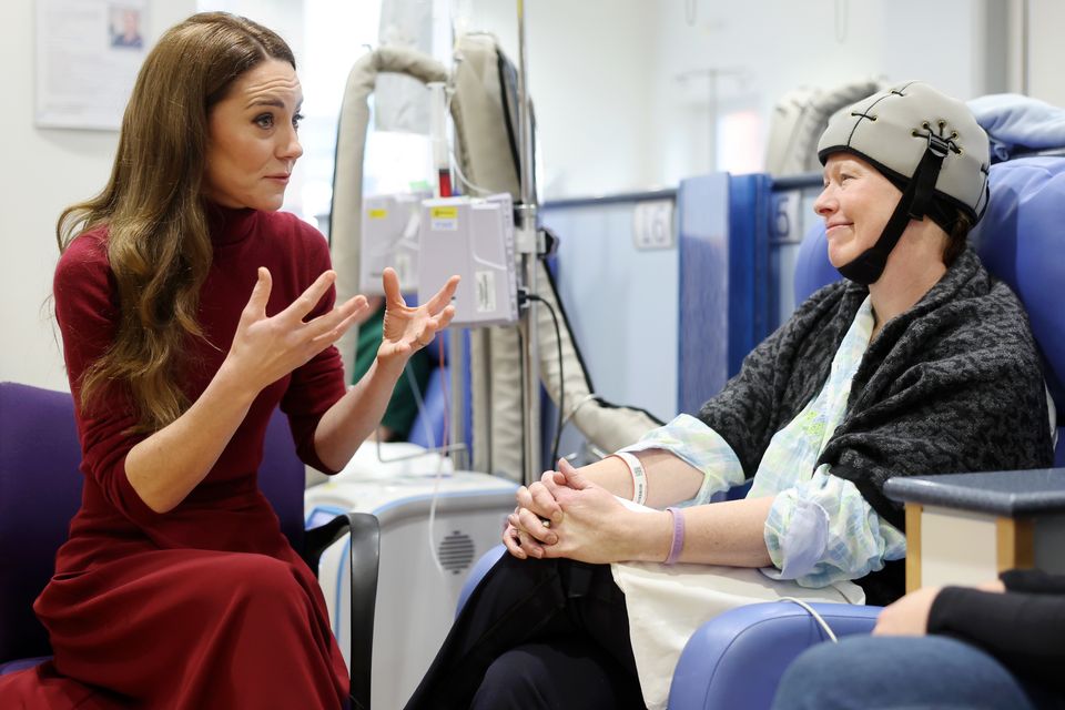 Kate chatting with Katherine Field about their shared experiences (Chris Jackson/PA)