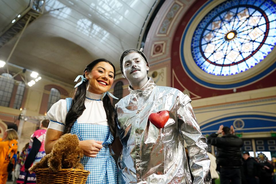 Darts fans dressed up as characters from The Wizard of Oz (Zac Goodwin/PA)