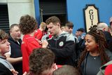 thumbnail: PACEMAKER BELFAST. 06/05/2024
Fresh from their first Irish Cup victory in 45 years with a 3-1 win over Linfield on Saturday the Cliftonville payers and management went on a bus tour of parts of Belfast on Monday afternoon.