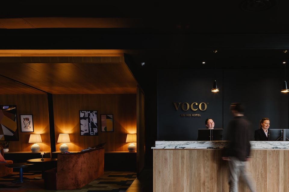 Reception desk at voco Belfast