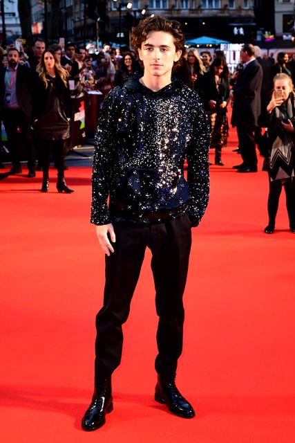 Timothée Chalamet & His Sequined Hoodie Will Make You Bow Down