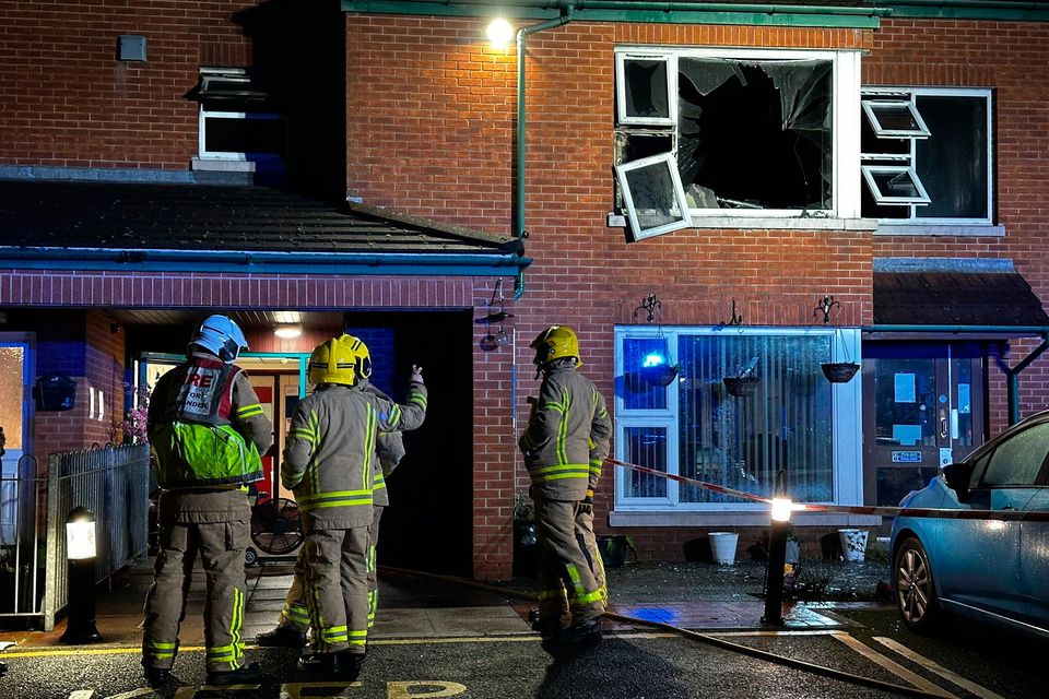 The Northern Ireland Fire & Rescue Service at the scene of the fire at Inverary Fold on Saturday evening 11.01.2025