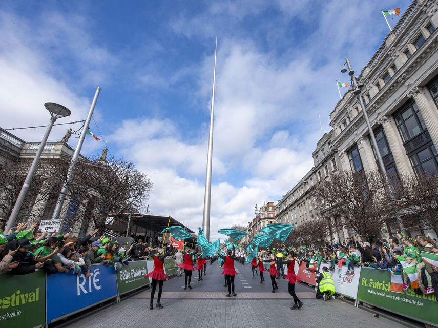 The day typically features colourful performances on the streets of Dublin (Michael Chester/PA)