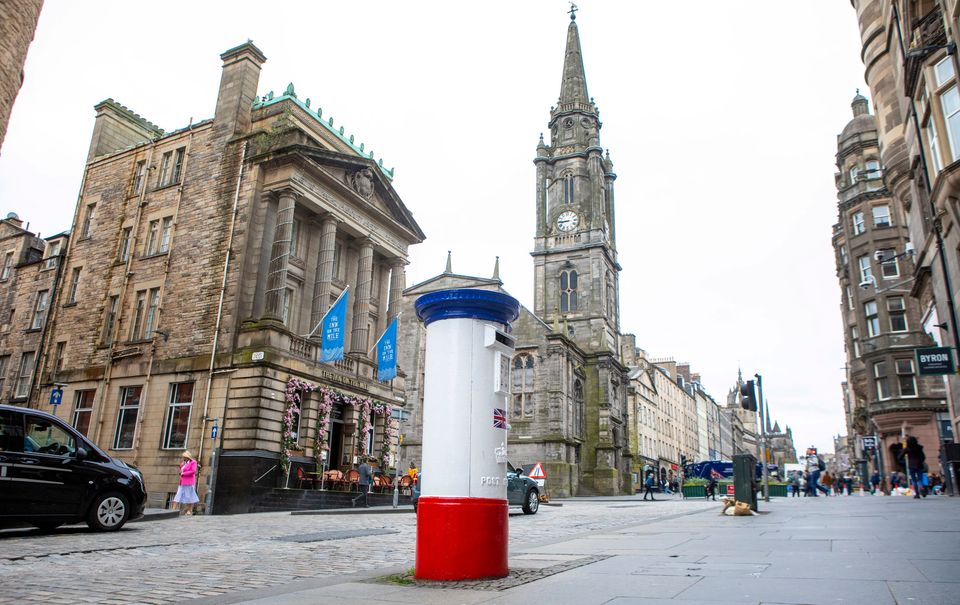 The post box on Edinburgh's Royal Mile.