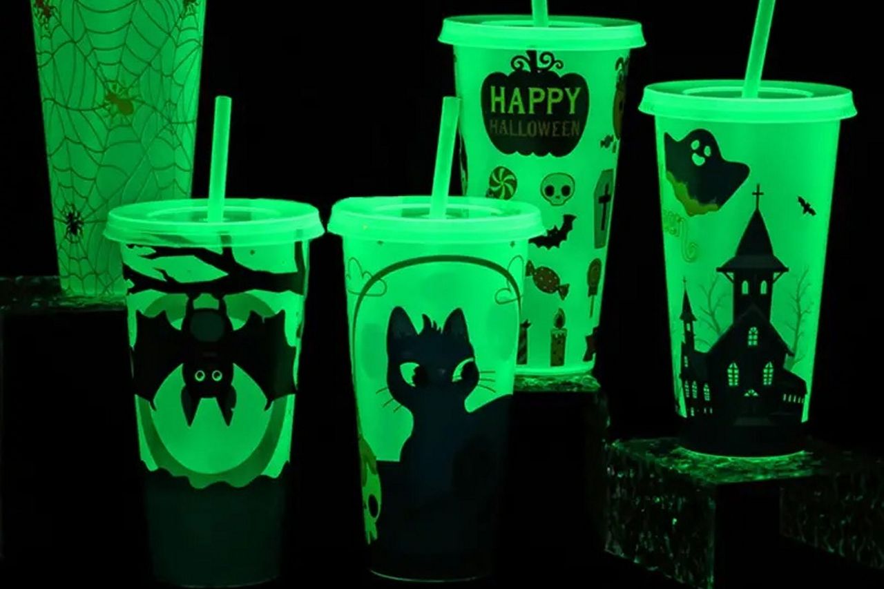 Halloween Reusable Plastic Cups With Lids And Straws Large - Temu