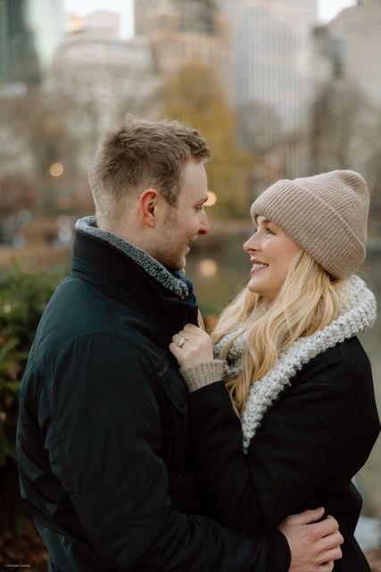 Melvyn Nicholls and Katharine Walker on their romantic engagement in NYC. Photo Credit: Adelaide Chantilly