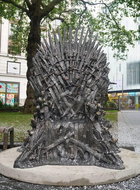 The touring Iron Throne was crafted exclusively for promotional events and tours and sold for more than £1.1 million (Tui Mok/PA)