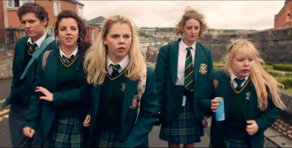 Derry Girls at the top of Orchard Row.