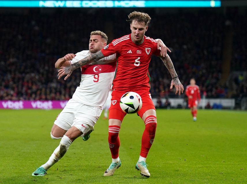 Joe Rodon (right) is in line to win his 50th cap for Wales against Iceland on Tuesday (Joe Giddens/PA)