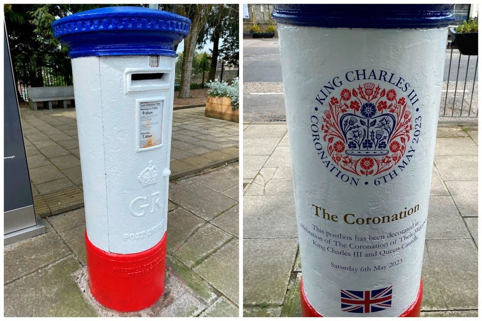 The specially decorated postbox in Hillsborough