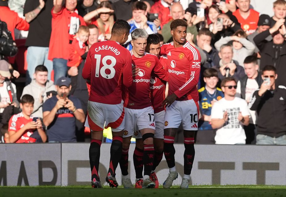 Alejandro Garnacho scored Manchester United’s equaliser against Brentford (Martin Rickett/PA)