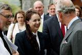 thumbnail: SLIGO, IRLEAND - MAY 20:  Prince Charles, Prince of Wales talking to Bethany McLoughlin who was part of a choir that sang during a peace and reconciliation prayer service at St. Columba's Church in Drumcliffe on the second day of a four day visit to Ireland on May 20, 2015 in Sligo, Ireland. The Prince of Wales and Duchess of Cornwall arrived in Ireland yesterday for their four day visit to the Republic and Northern Ireland, the visit has been described by the British Embassy as another important step in promoting peace and reconciliation.  (Photo by Brian Lawless - WPA Pool/Getty Images)