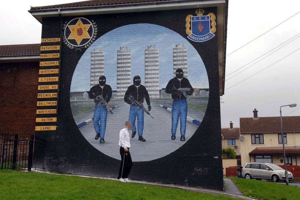 A UDA/UFF mural in the loyalist Rathcoole estate in south east Antrim. Pic: Pacemaker