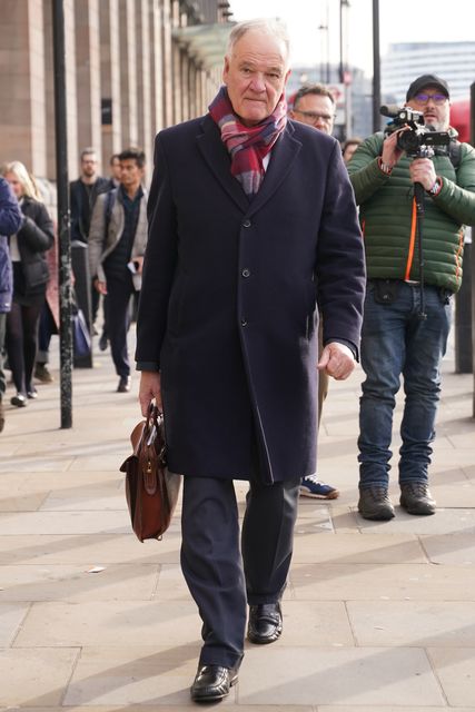 Former Post Office chairman Henry Staunton arrives at the Houses of Parliament in London to appear before the London Business and Trade Committee (Lucy North/PA)