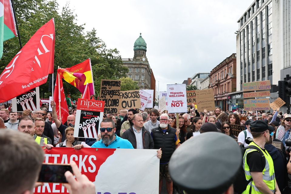 Two parades take place in Belfast on August 9th 2024 (Photo by Kevin Scott)