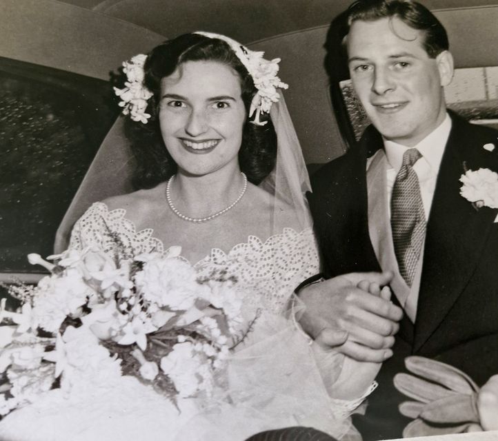 The couple on their wedding day in August 1954