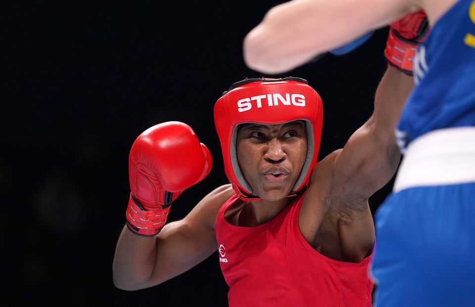 Refugee boxer Cindy Ngamba in action (Martin Rickett/PA)