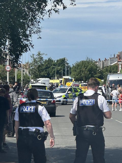 Emergency services at the scene in Hart Street, Southport (@ChauffeurWest/PA)