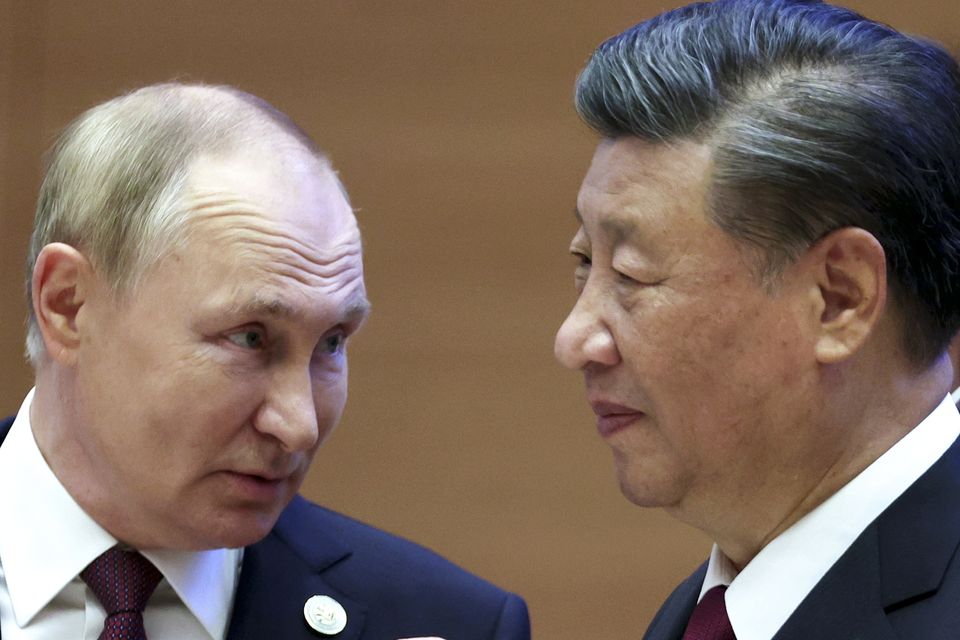 Mr Putin will want to promote his close ties with Chinese President Xi Jinping – with the latter being watched for any signs of coolness over the war in Ukraine (Kremlin Pool Photo via AP)