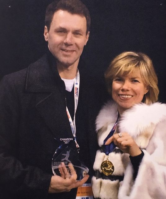 Skating coaches Vadim Naumov, left, and Evgenia Shishkova (Skating Club of Boston/AP)