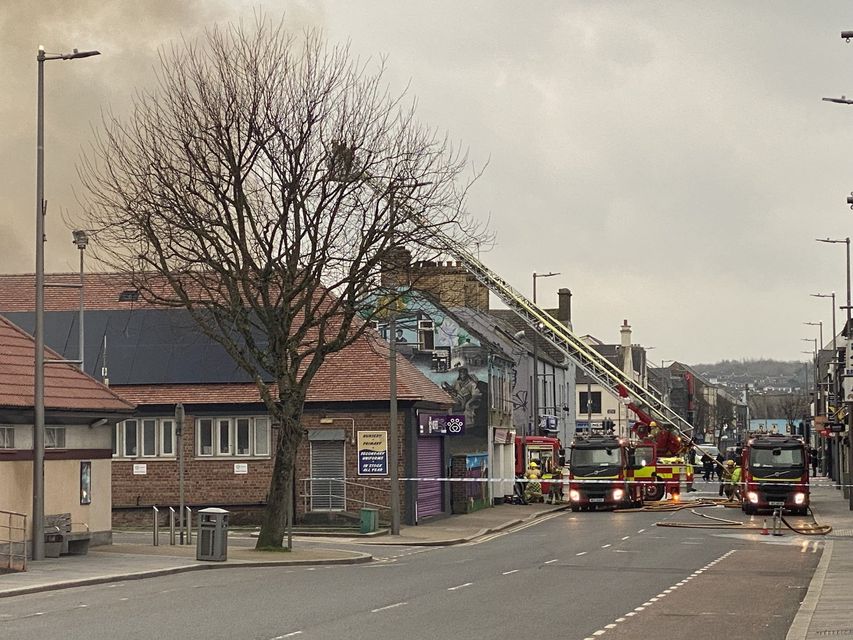 A number of roads have been closed due to the fire in Newtownards town centre