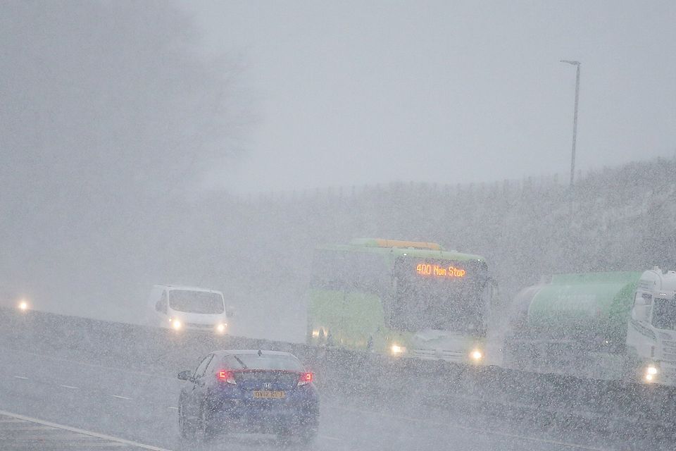 Press Eye - Belfast - Northern Ireland - 16th January 2018

Vehicles on the M1 outside Belfast as the Met Office upgrades its warning for snow and ice from yellow to amber across Northern Ireland. 

Picture by Jonathan Porter/PressEye