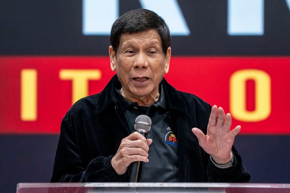 The Philippines government said 79-year-old former president Rodrigo Duterte is in good health (Vernon Yuen/AP)