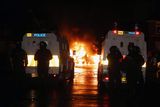 thumbnail: A car burns in the Castlereagh Street of east Belfast