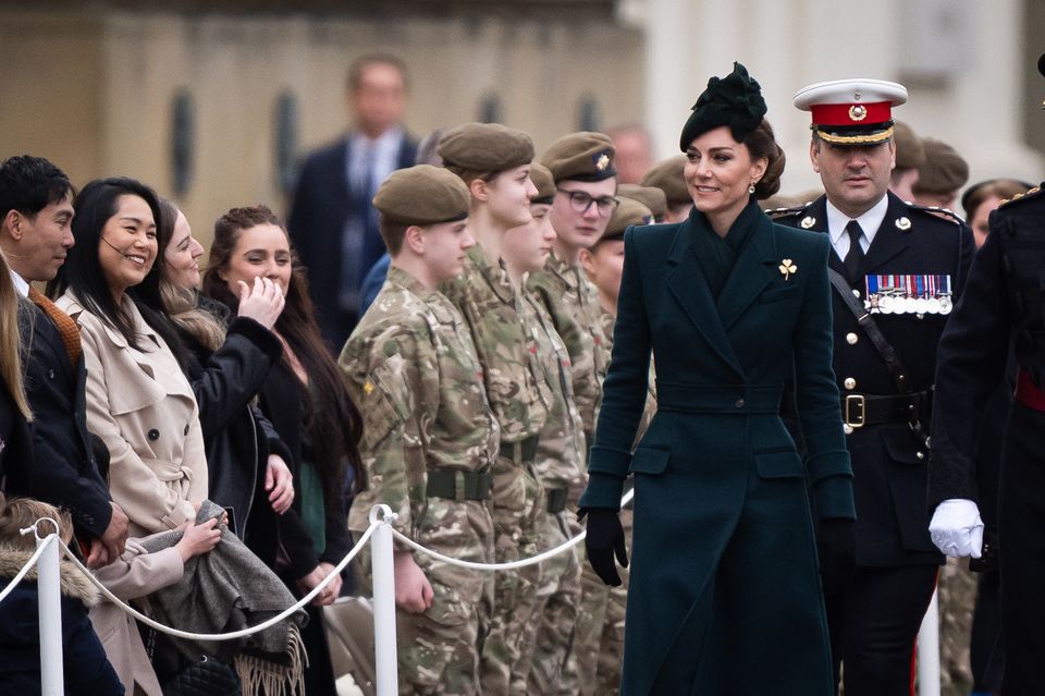 The Princess of Wales during a visit to the Irish Guards (Aaron Chown/PA)